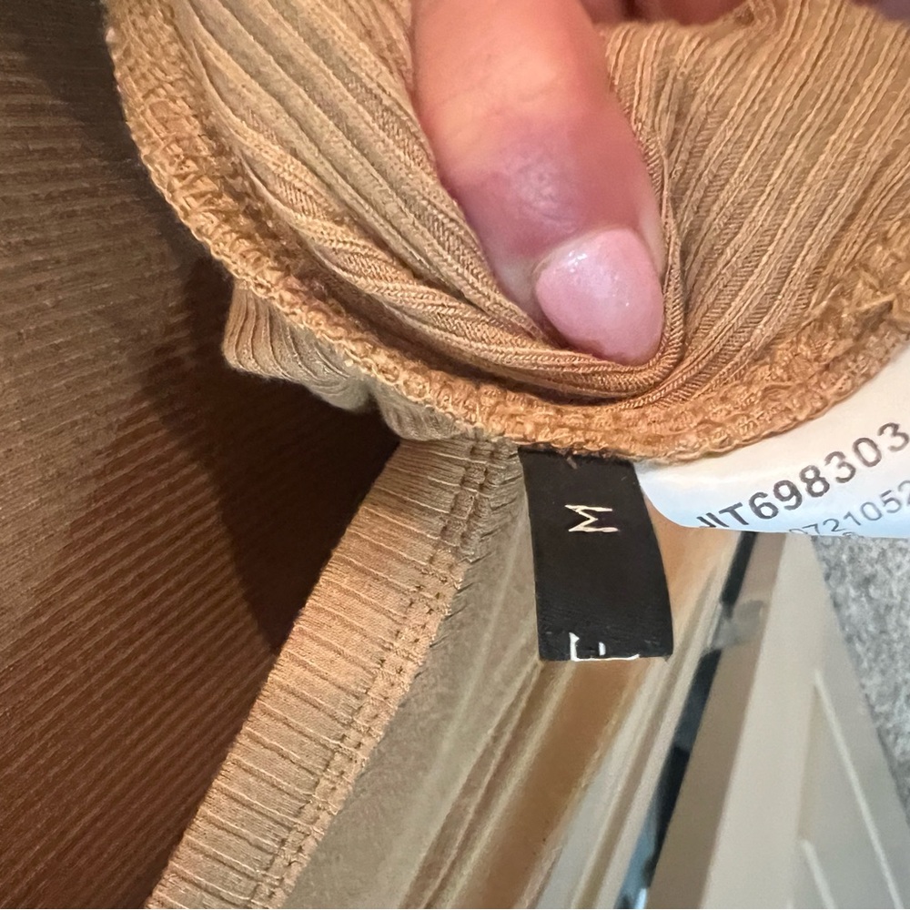 Tan Ribbed Long Sleeve Top - Picture 3 of 3